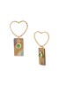 Korean Made 14K Gold Plated Cubic Zirconia Heart Drop Earring For Women (KKGJDEG111828)